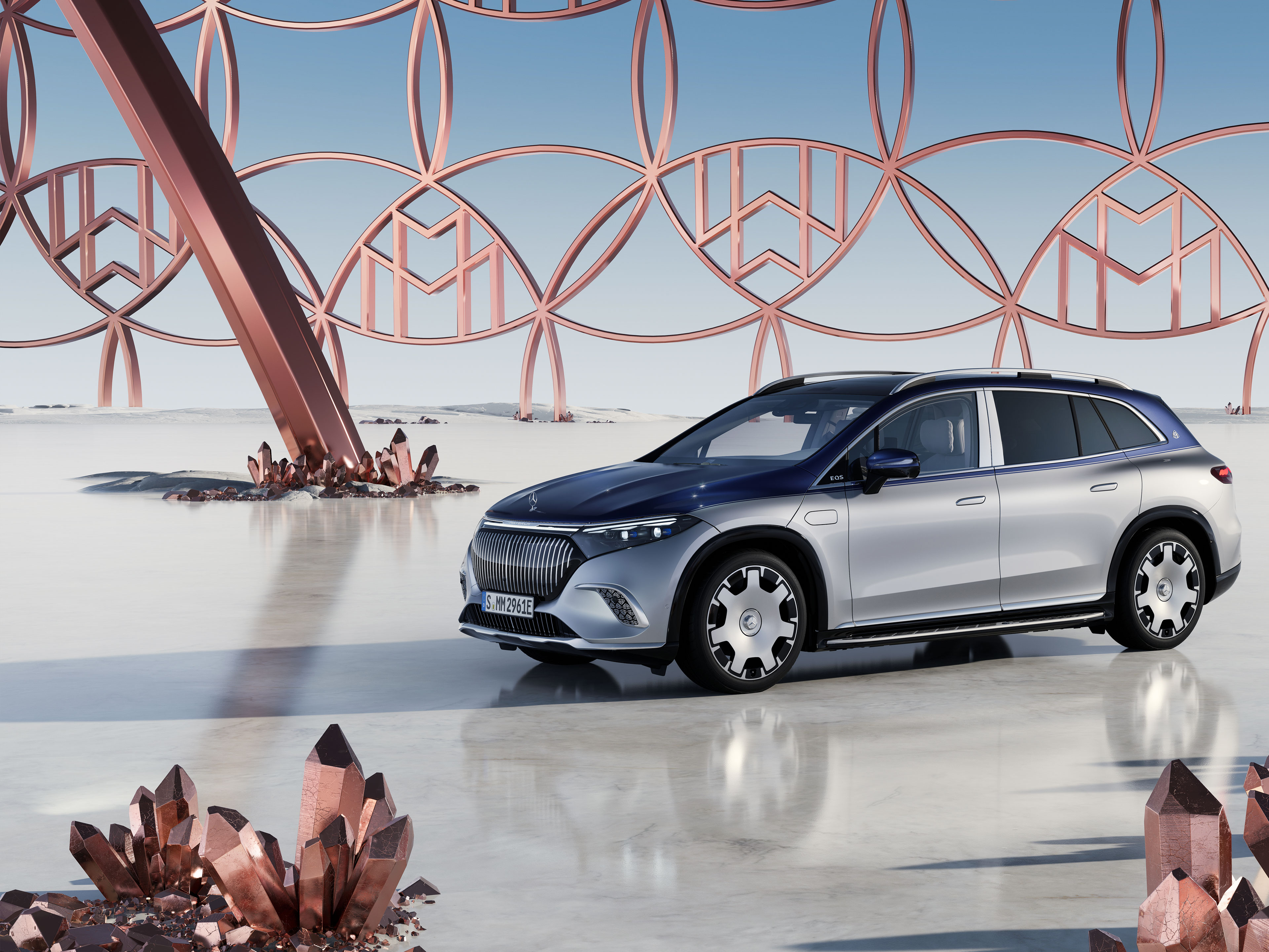 EQS SUV | Marchio | Mercedes-Maybach Vista laterale della Mercedes-Maybach EQS SUV.