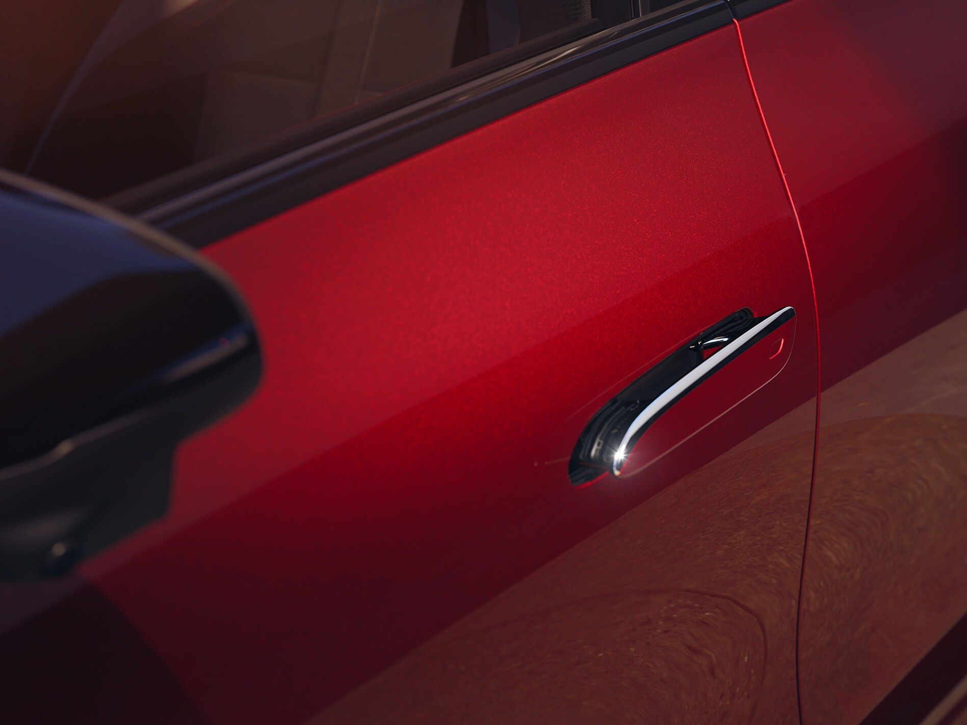 Probefahrt Nahaufnahme eines Türgriffs.